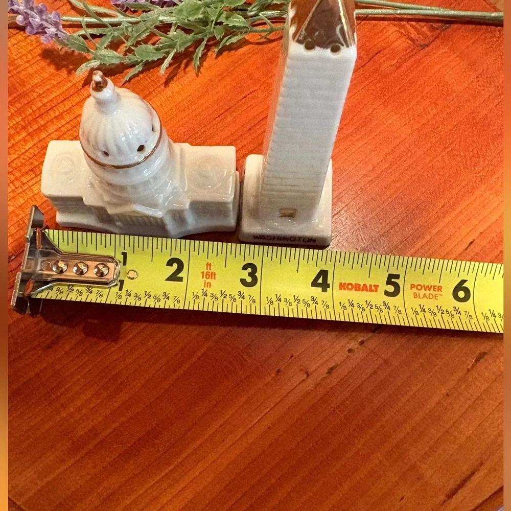 vintage salt & pepper shaker set Washington Monument and U.S. Capital porcelain